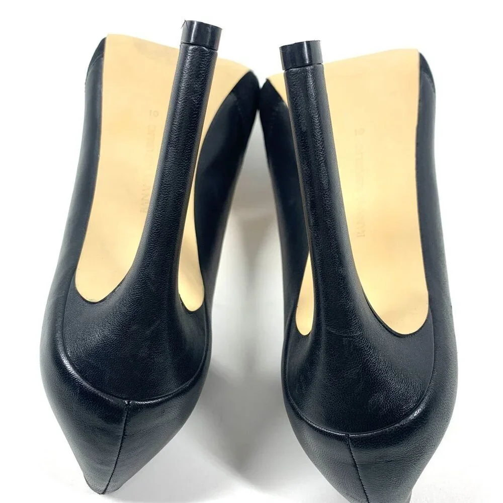 Banana Republic Two Tone Stiletto Heels Black Leather & Suede Pointy Toe Size 10